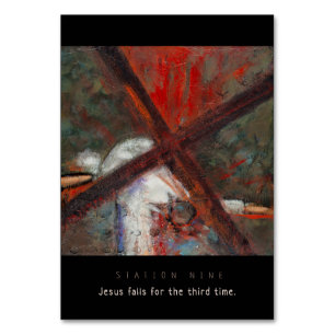 Station Nine, Jesus fall #3, Gebet-Karte Tischnummer