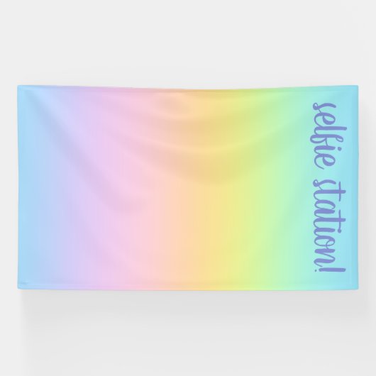 Station Pastel Rainbow Gradient Selfie Banner (Horizontal)