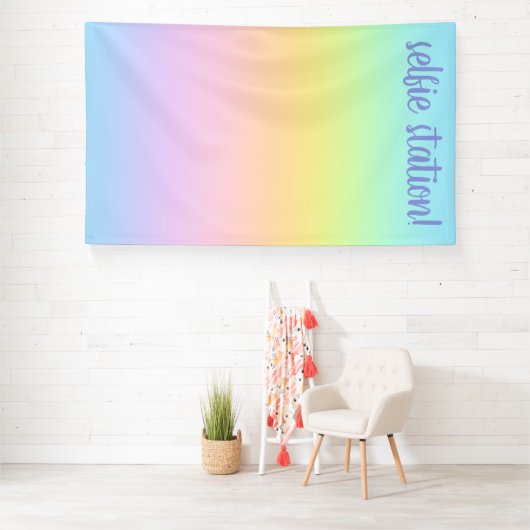 Station Pastel Rainbow Gradient Selfie Banner (Insitu)