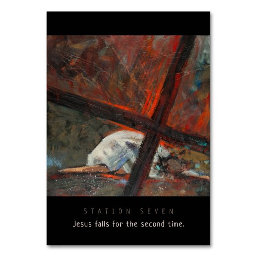 Station Seven, Jesus fällt #2, Gebet Card Tischnummer (Vorderseite)