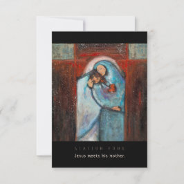 Station Vier, Jesus trifft Mutter Gebet-Karte