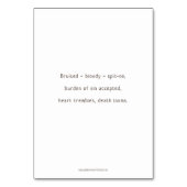 Station zwei, Jesus akzeptiert Cross Prayer Card Tischnummer (Rückseite)