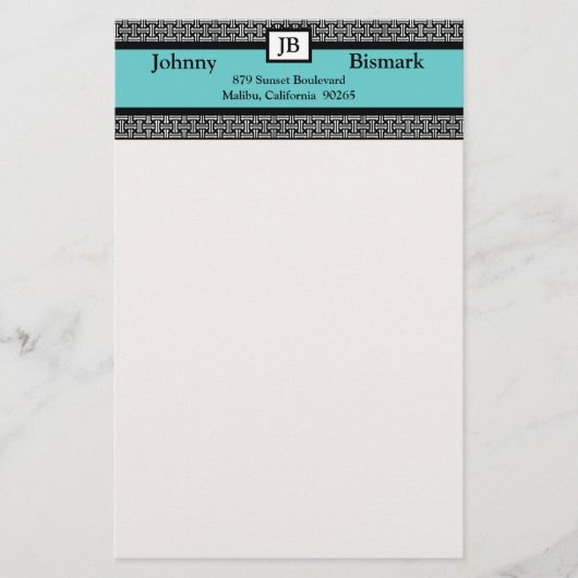 Stationär anpassbare Monogramm Briefpapier (Vorderseite)