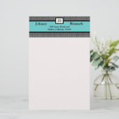 Stationär anpassbare Monogramm Briefpapier (Stehend Vorderseite)