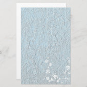 Stationäre Altpapier Blaue weiße Blüte Briefpapier (Vorne/Hinten)