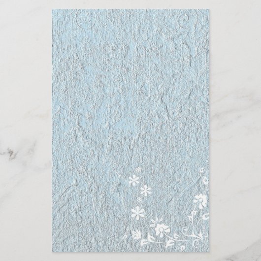 Stationäre Altpapier Blaue weiße Blüte Briefpapier (Vorderseite)