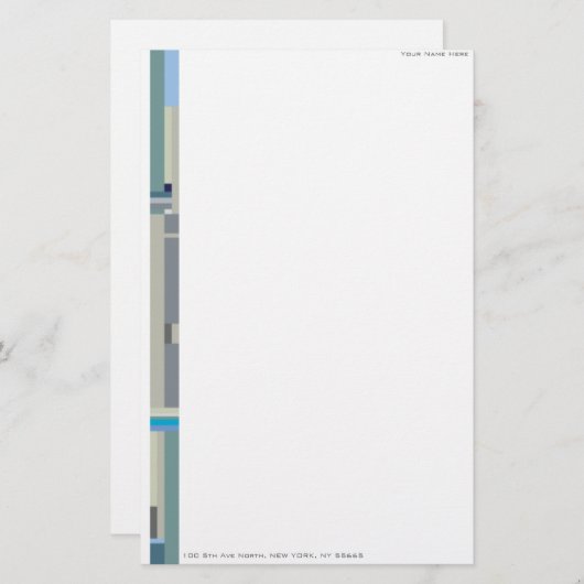 Stationäre Darstellung des aktuellen Farbfelds Briefpapier (Vorne/Hinten)