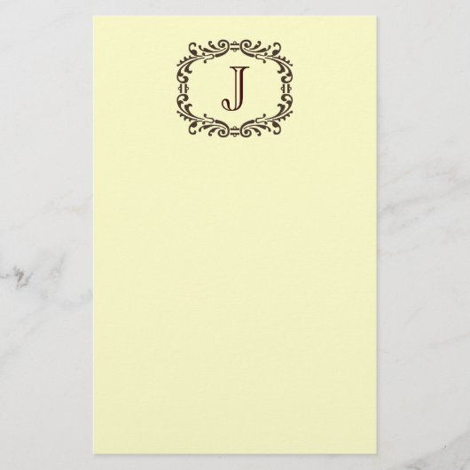 Stationäre Monogramm Briefpapier (Vorderseite)