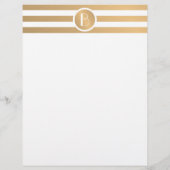 Stationäre personalisierte Monogramm-Streifen Briefbogen (Vorderseite)