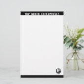 Stationäre Schwarz und Weiß Briefpapier (Stehend Vorderseite)