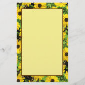 Stationäre schwarze Mit Augen Susan Floral Sheet Briefpapier (Vorderseite)