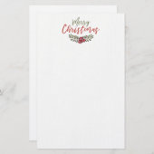 Stationäre Seite des WeihnachtsblumenKranz-| Briefpapier (Vorne/Hinten)