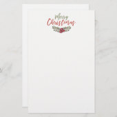 Stationäre Seite des WeihnachtsblumenKranz-| Briefpapier (Vorne/Hinten)