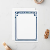 Stationäre Vintage amerikanische Sterne Mitteilungskarte (Vorderseite/Rückseite Beispiel)