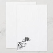 Stationäre Vintage Eulen Briefpapier (Vorne/Hinten)