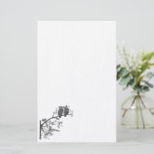 Stationäre Vintage Eulen Briefpapier (Stehend Vorderseite)
