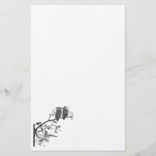 Stationäre Vintage Eulen Briefpapier