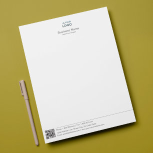 Stationäre Vorlage für Unternehmen mit Logo und QR Briefbogen
