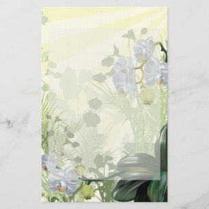 Stationäre weiße Orchideenwälder Briefpapier