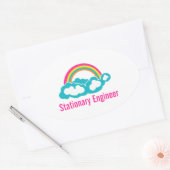 Stationärer Cloud-Regenbogen Ovaler Aufkleber (Umschlag)