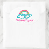 Stationärer Cloud-Regenbogen Ovaler Aufkleber (Tasche)