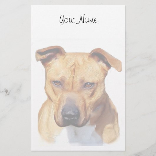 stationärer Pitbull Briefpapier (Vorderseite)
