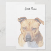 stationärer Pitbull Briefpapier (Vorne/Hinten)