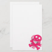 Stationäres Papier des rosa Schädels (Vorne/Hinten)
