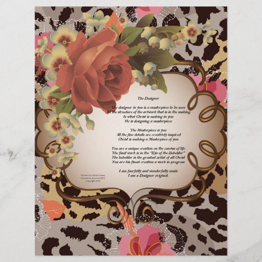 Stationäres Papier/Designer-Gedicht (Rückseite)