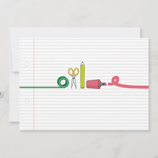 Stationäres Party-Handwerk sperrt Einladung (Rückseite)