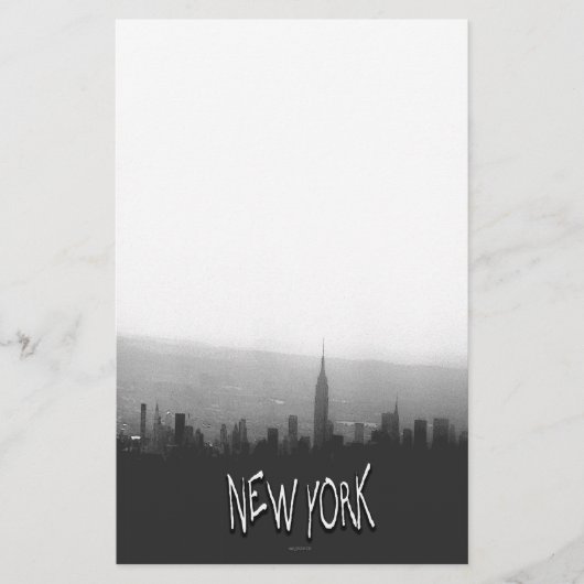 Stationary of Black and White New York Skyline Briefpapier (Vorderseite)