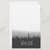 Stationary of Black and White New York Skyline Briefpapier (Vorne/Hinten)