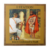 Stationen des Kreuzes Nr. 1 von 15 Jesus wird behe Fliese (Vorderseite)