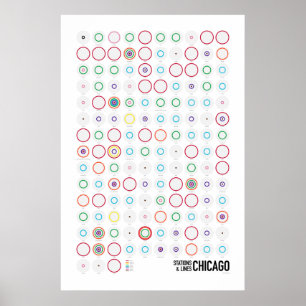Stationen & Linien: Chicago (Light) Poster