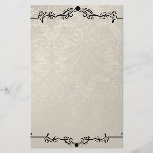 Stationery Alte Papiercreme schwarz Briefpapier (Vorderseite)