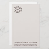Stationery Basic P/Champagne Color Monogram Briefpapier (Vorne/Hinten)