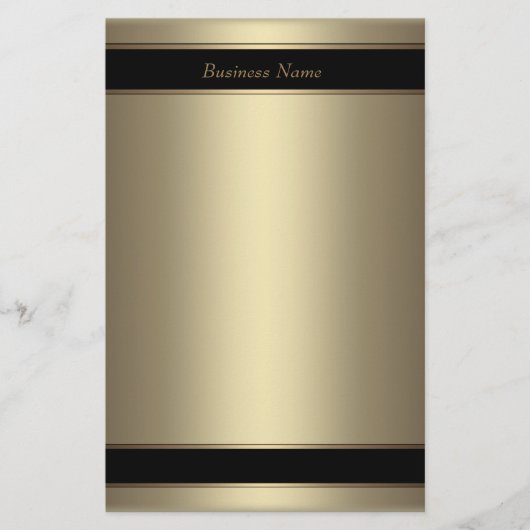 Stationery Beige Metal Black Bronze Briefpapier (Vorderseite)