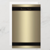 Stationery Beige Metal Black Bronze Briefpapier (Vorne/Hinten)