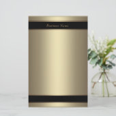 Stationery Beige Metal Black Bronze Briefpapier (Stehend Vorderseite)