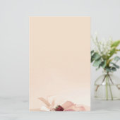 stationery beige rose paper briefpapier (Stehend Vorderseite)