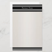 Stationery Black Cream White Briefpapier (Vorne/Hinten)