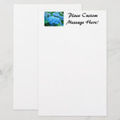Stationery Blue Hydrangea Blumengarten individuell Briefpapier (Vorne/Hinten)