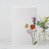 Stationery colorful flowers briefpapier (Stehend Vorderseite)