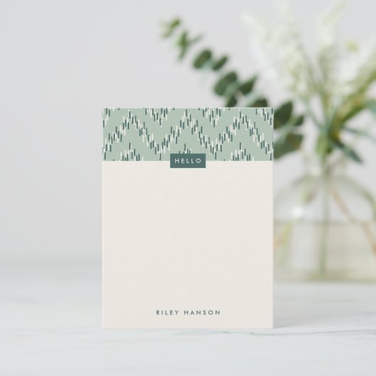 Stationery Dashing Boho Ikat Zig Zag - Aquamarin (Stehend Vorderseite)