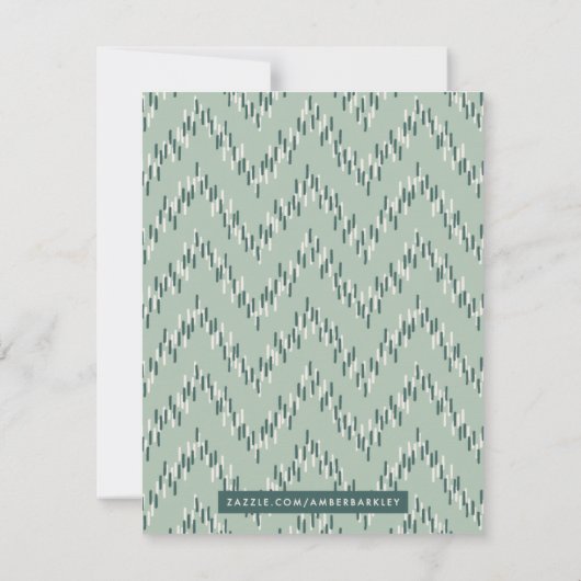 Stationery Dashing Boho Ikat Zig Zag - Aquamarin (Rückseite)