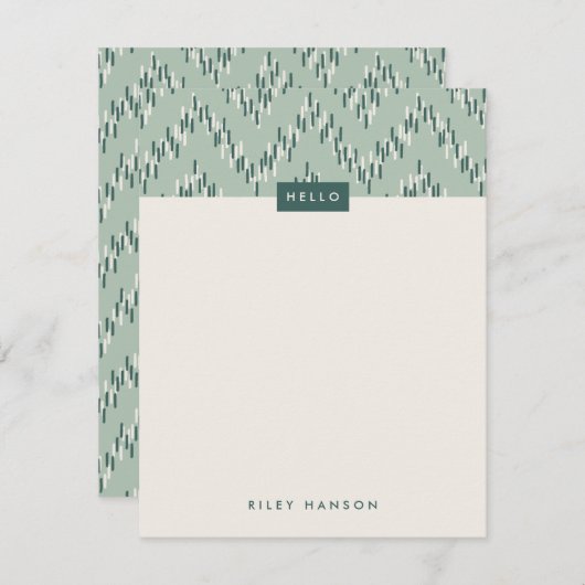 Stationery Dashing Boho Ikat Zig Zag - Aquamarin (Vorne/Hinten)
