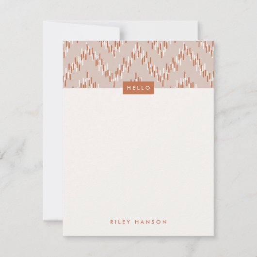 Stationery Dashing Boho Ikat Zig Zag - Rost (Vorderseite)