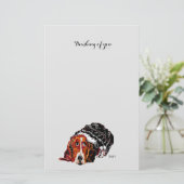 Stationery : Denken Sie an Sie / Basset Hound Briefpapier (Stehend Vorderseite)