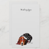 Stationery : Denken Sie an Sie / Basset Hound Briefpapier (Vorne/Hinten)