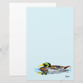 Stationery Duck in einem Teich Briefpapier (Vorne/Hinten)